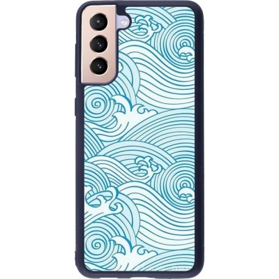 Hülle Samsung Galaxy S21+ 5G - Silikon schwarz Ocean Waves