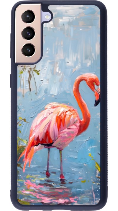 Samsung Galaxy S21+ 5G Case Hülle - Silikon schwarz Paint Flamingo