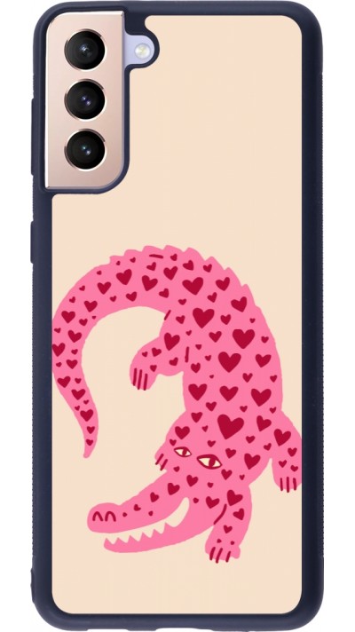 Samsung Galaxy S21+ 5G Case Hülle - Silikon schwarz Pink crocodile 2026