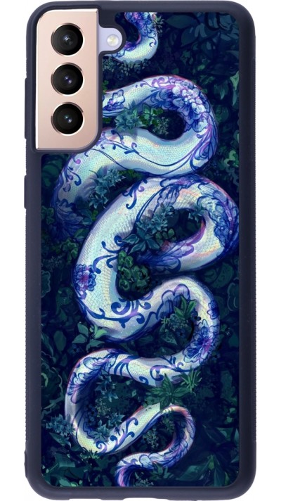 Samsung Galaxy S21+ 5G Case Hülle - Silikon schwarz Snake Blue Anaconda