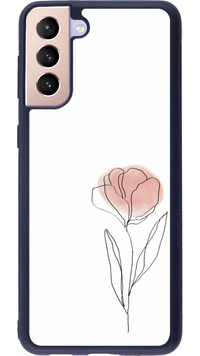 Samsung Galaxy S21+ 5G Case Hülle - Silikon schwarz Spring 23 minimalist flower