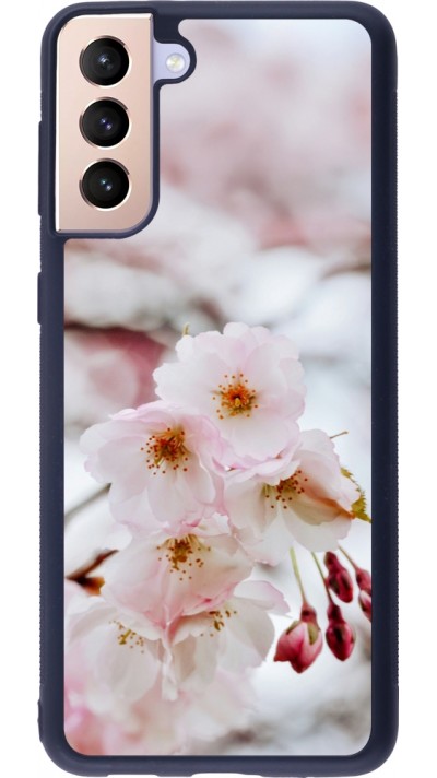 Coque Samsung Galaxy S21+ 5G - Silicone rigide noir Cherry tree Spring 2026