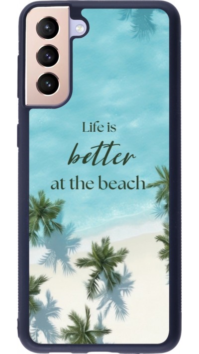 Samsung Galaxy S21+ 5G Case Hülle - Silikon schwarz Summer 2025 Life is better at the beach