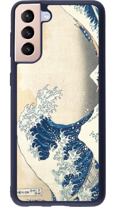 Samsung Galaxy S21+ 5G Case Hülle - Silikon schwarz Kunstbild - Die große Welle vor Kanagawa - Hokusai