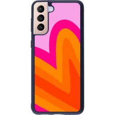 Samsung Galaxy S21+ 5G Case Hülle - Silikon schwarz Valentine 2024 heart gradient