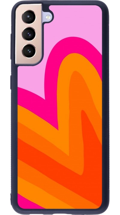 Samsung Galaxy S21+ 5G Case Hülle - Silikon schwarz Valentine 2024 heart gradient