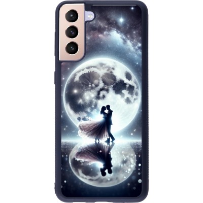 Samsung Galaxy S21+ 5G Case Hülle - Silikon schwarz Valentin 2024 Liebe unter dem Mond