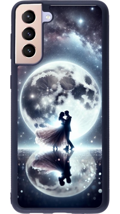 Samsung Galaxy S21+ 5G Case Hülle - Silikon schwarz Valentin 2024 Liebe unter dem Mond