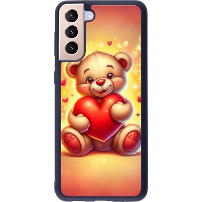 Samsung Galaxy S21+ 5G Case Hülle - Silikon schwarz Valentin 2024 Teddy Liebe