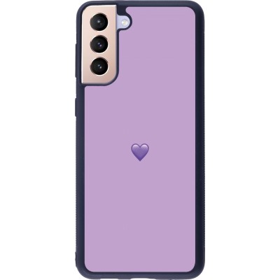 Samsung Galaxy S21+ 5G Case Hülle - Silikon schwarz Valentine 2023 purpule single heart