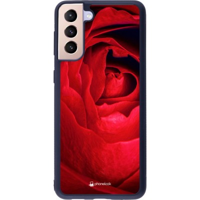 Hülle Samsung Galaxy S21+ 5G - Silikon schwarz Valentine 2022 Rose