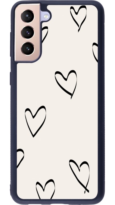 Samsung Galaxy S21+ 5G Case Hülle - Silikon schwarz Valentine 2023 minimalist hearts
