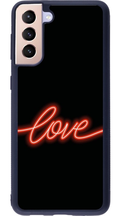 Samsung Galaxy S21+ 5G Case Hülle - Silikon schwarz Valentine 2023 neon love