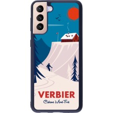 Samsung Galaxy S21+ 5G Case Hülle - Silikon schwarz Verbier Cabane Mont-Fort