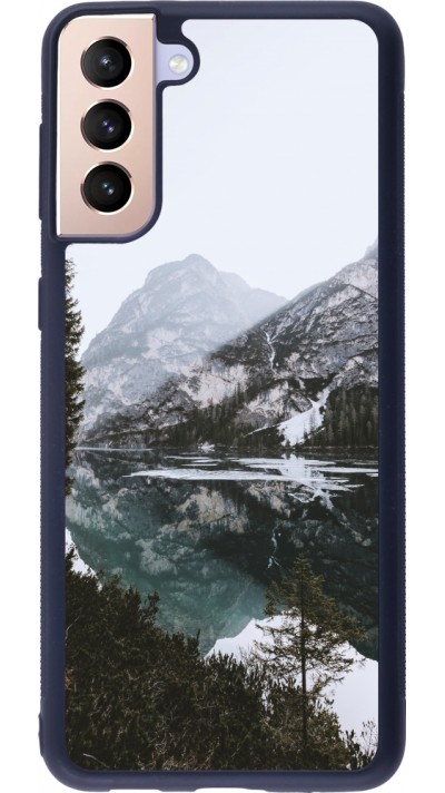 Coque Samsung Galaxy S21+ 5G - Silicone rigide noir Winter 22 snowy mountain and lake