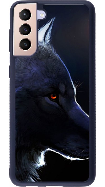 Coque Samsung Galaxy S21+ 5G - Silicone rigide noir Wolf Shape