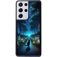 Samsung Galaxy S21 Ultra 5G Case Hülle - Schwarze Katze Spaziergang