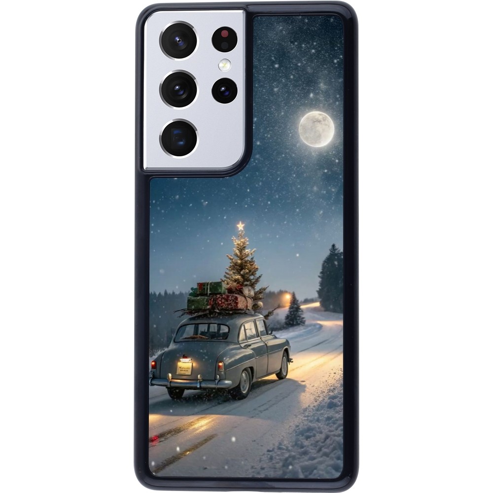 Samsung Galaxy S21 Ultra 5G Case Hülle - Christmas 25 Car with Tree Xmas