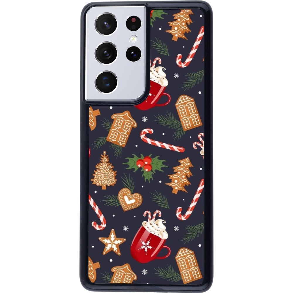Samsung Galaxy S21 Ultra 5G Case Hülle - Christmas 25 Pattern Gingerbread House