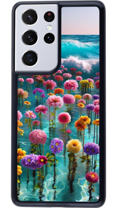 Samsung Galaxy S21 Ultra 5G Case Hülle - Blumenmeer Wellen