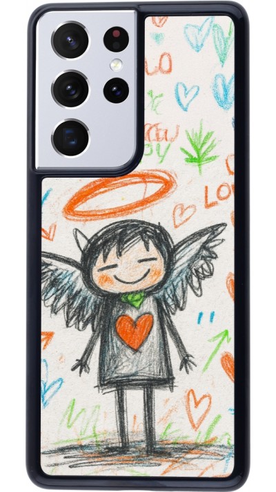 Samsung Galaxy S21 Ultra 5G Case Hülle - Little Angel Sketch Love