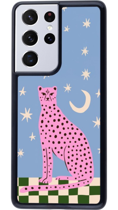 Samsung Galaxy S21 Ultra 5G Case Hülle - Pink leopard with stars 2026