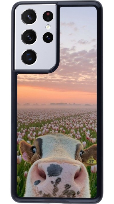 Samsung Galaxy S21 Ultra 5G Case Hülle - Cow with tulips Spring 2026