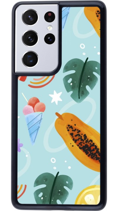 Samsung Galaxy S21 Ultra 5G Case Hülle - Summer 2025 Pattern papaya