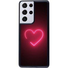 Samsung Galaxy S21 Ultra 5G Case Hülle - Valentine 2023 single neon heart