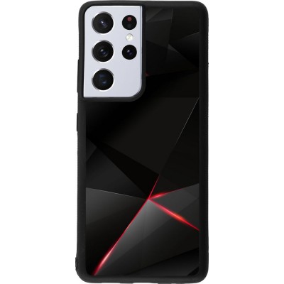 Hülle Samsung Galaxy S21 Ultra 5G - Silikon schwarz Black Red Lines