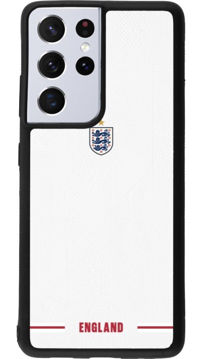Coque Samsung Galaxy S21 Ultra 5G - Silicone rigide noir Maillot de football Angleterre 2026 personnalisable