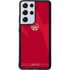 Coque Samsung Galaxy S21 Ultra 5G - Silicone rigide noir Maillot de football Canada 2026 personnalisable