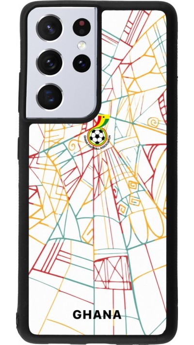 Coque Samsung Galaxy S21 Ultra 5G - Silicone rigide noir Maillot de football Ghana 2026 personnalisable