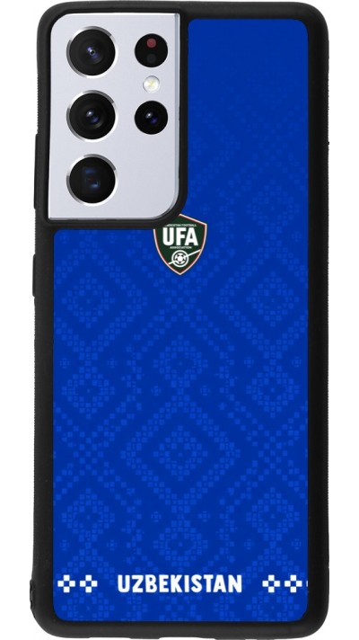 Coque Samsung Galaxy S21 Ultra 5G - Silicone rigide noir Maillot de football Ouzbékistan 2026 personnalisable
