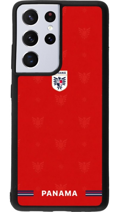 Coque Samsung Galaxy S21 Ultra 5G - Silicone rigide noir Maillot de football Panama 2026 personnalisable