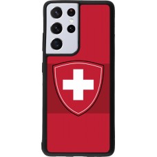 Coque Samsung Galaxy S21 Ultra 5G - Silicone rigide noir Hockey World Championship Ecusson Suisse