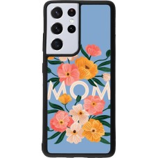 Samsung Galaxy S21 Ultra 5G Case Hülle - Silikon schwarz Mom 2026 Flowers