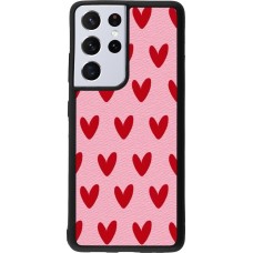 Samsung Galaxy S21 Ultra 5G Case Hülle - Silikon schwarz Saint Valentines Day 26 Pattern heart