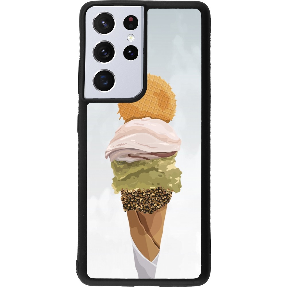 Samsung Galaxy S21 Ultra 5G Case Hülle - Silikon schwarz Summer 2025 Cornet