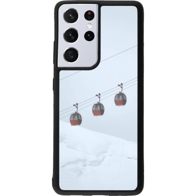 Samsung Galaxy S21 Ultra 5G Case Hülle - Silikon schwarz Winter 22 ski lift