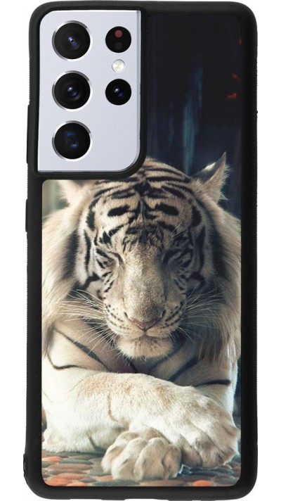 Coque Samsung Galaxy S21 Ultra 5G - Silicone rigide noir Zen Tiger