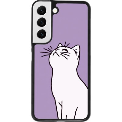 Samsung Galaxy S22 Case Hülle - Chat auf lila Hintergrund