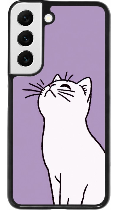 Samsung Galaxy S22 Case Hülle - Chat auf lila Hintergrund