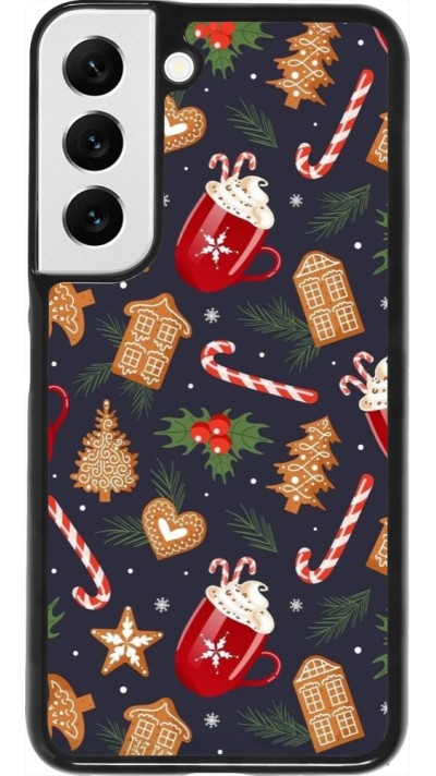 Samsung Galaxy S22 Case Hülle - Christmas 25 Pattern Gingerbread House