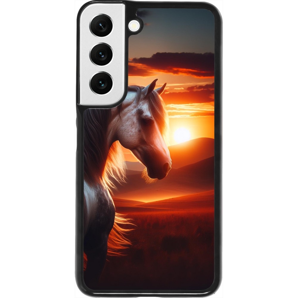 Samsung Galaxy S22 Case Hülle - Majestätischer Sonnenuntergang Pferd