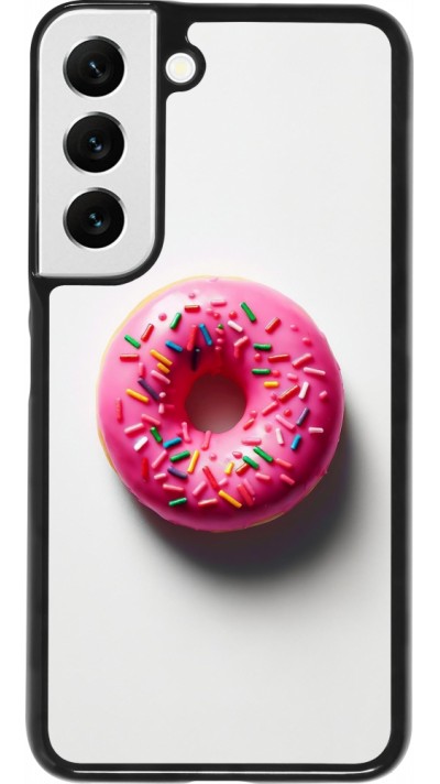 Samsung Galaxy S22 Case Hülle - Weisser Hintergrund, pinker Donut