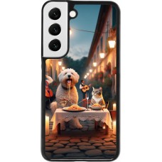 Samsung Galaxy S22 Case Hülle - Valentin 2024 Hund & Katze Kerzenlicht