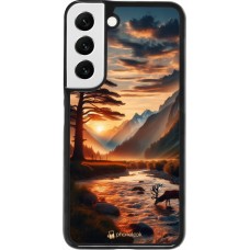 Samsung Galaxy S22 Case Hülle - Tal Sonnenuntergang Hirsch Baum