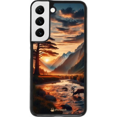 Samsung Galaxy S22 Case Hülle - Tal Sonnenuntergang Hirsch Baum