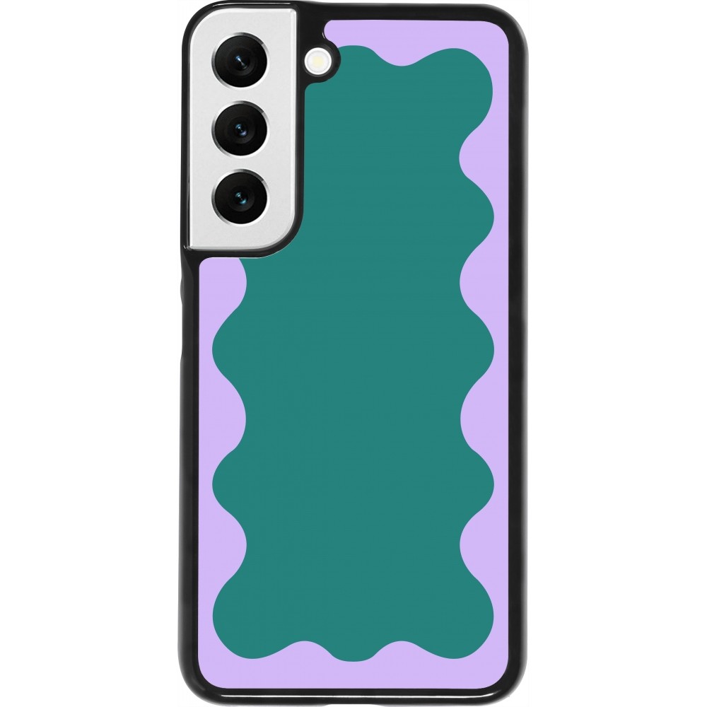 Samsung Galaxy S22 Case Hülle - Wavy Rectangle Green Purple